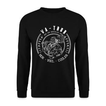 Vathor Vatertagsgeschenk Cooler Papa Vater Va-Thor - Unisex Pullover - Schwarz - Vorne - Alina (178cm) & Michal (187cm)
