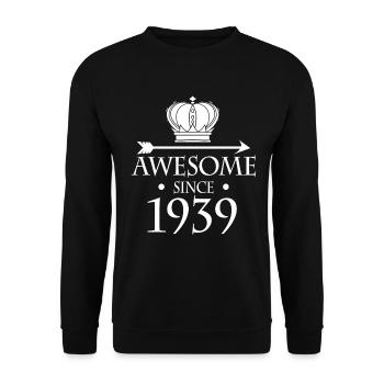 Fantastisch seit 1939 - Jahrgang 1939 - Unisex Pullover - Schwarz - Vorne - Alina (178cm) & Michal (187cm)