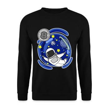 8 years old boy - 8 birthday - I am 8 - Unisex Sweatshirt - black - Front - Alina (178cm) & Michal (187cm)
