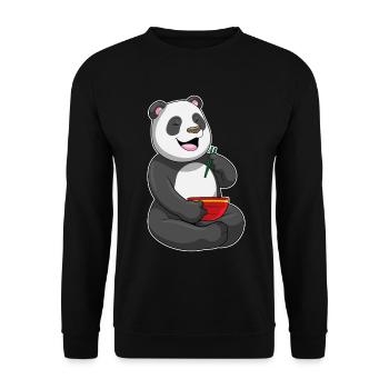 Cuisine de ramen de chef panda - Sweat-shirt Unisexe - noir - Devant - Alina (178cm) & Michal (187cm)