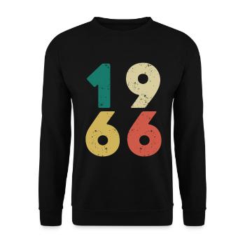 1966 - Millésime 1966 Rétro Vintage - Sweat-shirt Unisexe - noir - Devant - Alina (178cm) & Michal (187cm)