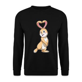 Bunny Heart - Unisex Sweatshirt - black - Front - Alina (178cm) & Michal (187cm)