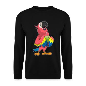 Papagei Kokosnuss  - Unisex Pullover - Schwarz - Vorne - Alina (178cm) & Michal (187cm)