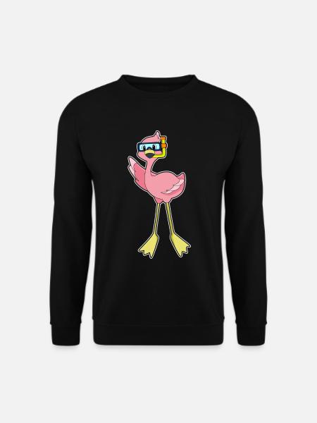 Flamingo Diver Snorkel Diving - Unisex Sweatshirt - black