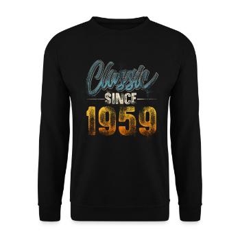 1959 Geburtsjahr Geburtstag Baujahr Vintage - Unisex Pullover - Schwarz - Vorne - Alina (178cm) & Michal (187cm)