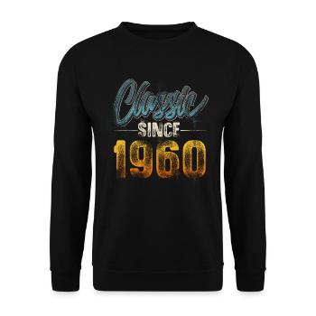 1960 Geburtsjahr Geburtstag Baujahr Vintage - Unisex Pullover - Schwarz - Vorne - Alina (178cm) & Michal (187cm)