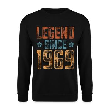 1969 Born Year of birth Birthday - Unisex Sweatshirt - black - Front - Alina (178cm) & Michal (187cm)