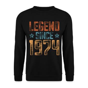 1974 Naissance Année de naissance Anniversaire - Sweat-shirt Unisexe - noir - Devant - Alina (178cm) & Michal (187cm)