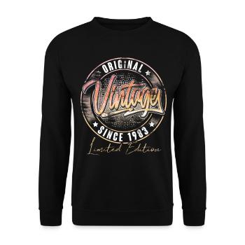 1983 Geburtsjahr Geburtstag Vintage - Unisex Pullover - Schwarz - Vorne - Alina (178cm) & Michal (187cm)