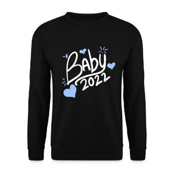 Baby Junge Sohn 2022 - Geburt Schwanger 2022 - Unisex Pullover - Schwarz - Vorne - Alina (178cm) & Michal (187cm)