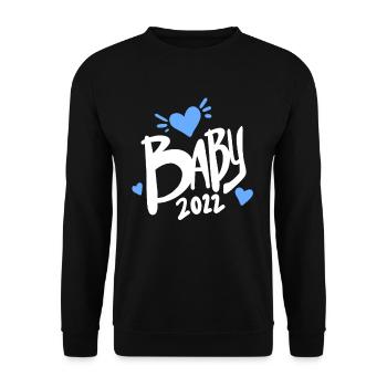 Baby 2022 - Geburt Schwanger 2022 - Unisex Pullover - Schwarz - Vorne - Alina (178cm) & Michal (187cm)