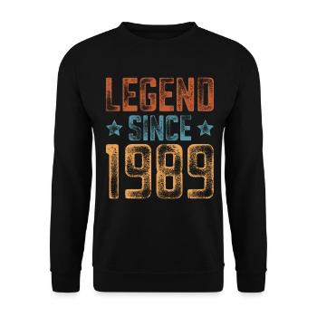 1989 Naissance Année de naissance Anniversaire - Sweat-shirt Unisexe - noir - Devant - Alina (178cm) & Michal (187cm)