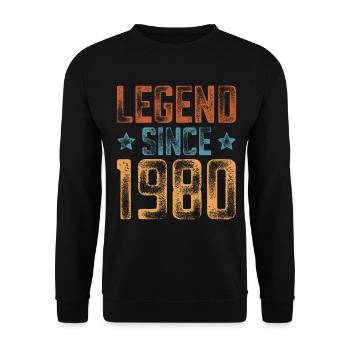 1980 Geboren Geburtsjahr Geburtstag - Unisex Pullover - Schwarz - Vorne - Alina (178cm) & Michal (187cm)