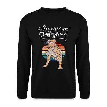 American Staffordshire Vintage - Unisex Sweatshirt - black - Front - Alina (178cm) & Michal (187cm)