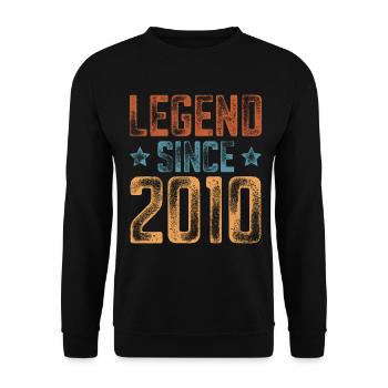 2010 Born Year of birth Birthday - Unisex Sweatshirt - black - Front - Alina (178cm) & Michal (187cm)
