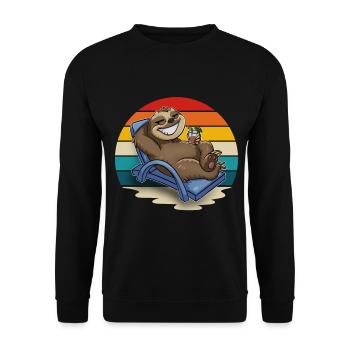 Paresseux Vacanciers Chilling - Sweat-shirt Unisexe - noir - Devant - Alina (178cm) & Michal (187cm)