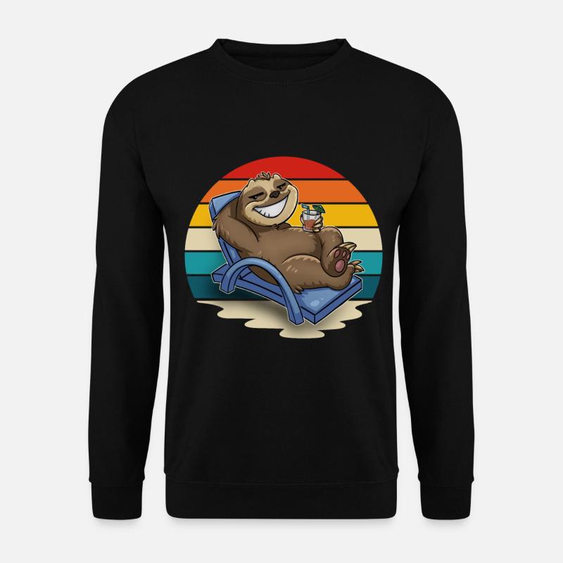 Sloth Holiday Holidaymakers Chilling - Unisex Sweatshirt - black