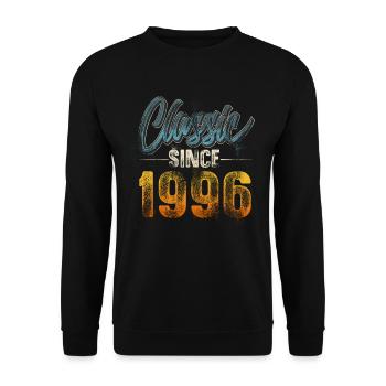 1996 Geburtsjahr Geburtstag Baujahr Vintage - Unisex Pullover - Schwarz - Vorne - Alina (178cm) & Michal (187cm)