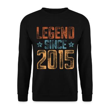 2015 Geboren Geburtsjahr Geburtstag - Unisex Pullover - Schwarz - Vorne - Alina (178cm) & Michal (187cm)