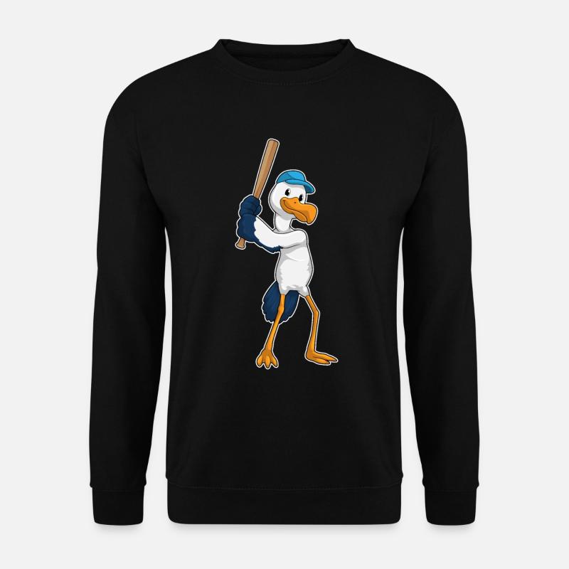 Storch Baseball Baseballschläger - Unisex Pullover - Schwarz