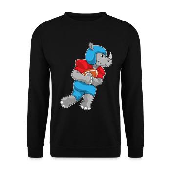 Nashorn American Football Sport - Unisex Pullover - Schwarz - Vorne - Alina (178cm) & Michal (187cm)