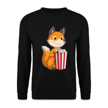 Fox Popcorn - Unisex Sweatshirt - black - Front - Alina (178cm) & Michal (187cm)