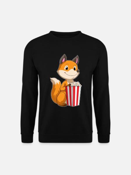 Fox Popcorn - Unisex Sweatshirt - black