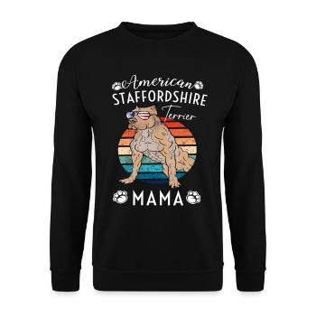 American Staffordshire Mom - Unisex Sweatshirt - black - Front - Alina (178cm) & Michal (187cm)