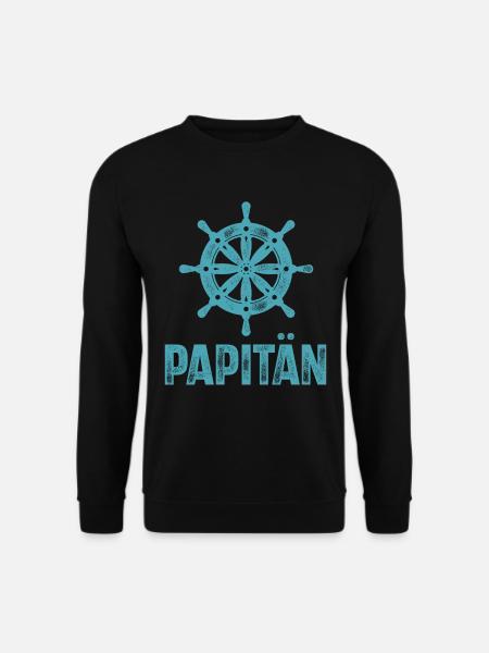 Papitän Vater Kapitän Motorboot Segeln Boot Schiff - Unisex Pullover - Schwarz