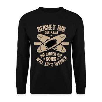 Kajak Kajakfahren - Unisex Pullover - Schwarz - Vorne - Alina (178cm) & Michal (187cm)