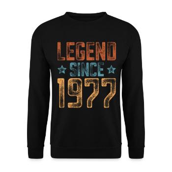 1977 Geboren Geburtsjahr Geburtstag - Unisex Pullover - Schwarz - Vorne - Alina (178cm) & Michal (187cm)