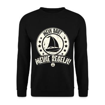 Segeln Segler Segelboot - Unisex Pullover - Schwarz - Vorne - Alina (178cm) & Michal (187cm)