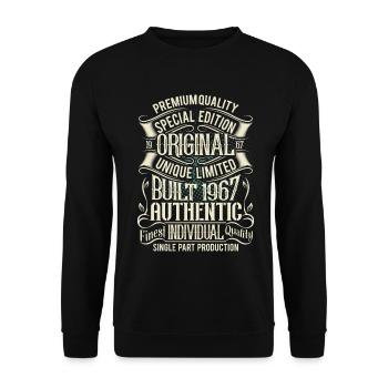 1967 Geboren Geburtstag Retro Vintage - Unisex Pullover - Schwarz - Vorne - Alina (178cm) & Michal (187cm)