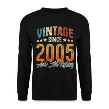 2005 Année de naissance Anniversaire Année de construction Millésime - Sweat-shirt Unisexe - noir - Devant - Alina (178cm) & Michal (187cm)