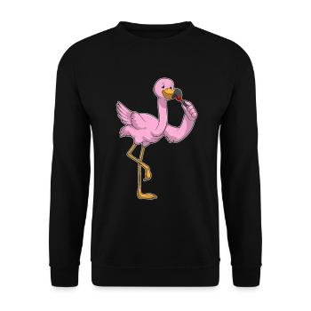 Rouge à lèvres Flamingo - Sweat-shirt Unisexe - noir - Devant - Alina (178cm) & Michal (187cm)