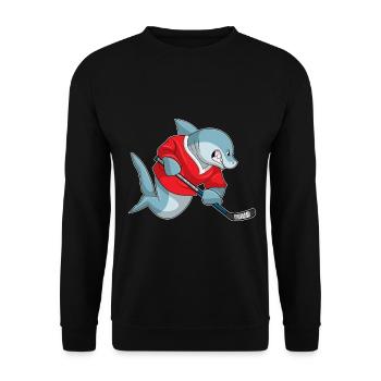 Croquant de hockey sur glace Shark - Sweat-shirt Unisexe - noir - Devant - Alina (178cm) & Michal (187cm)