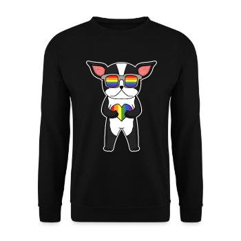 Chien LGBT Terrier Arc-en-ciel - Sweat-shirt Unisexe - noir - Devant - Alina (178cm) & Michal (187cm)