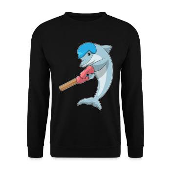 Delfin Cricket Cricketschläger - Unisex Pullover - Schwarz - Vorne - Alina (178cm) & Michal (187cm)