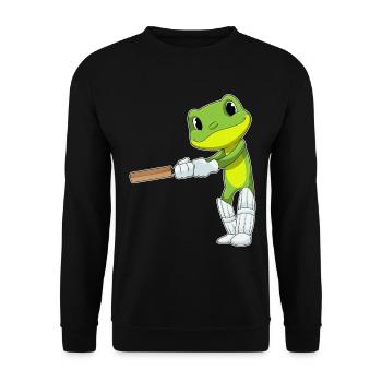 Frosch Cricket Cricketschläger - Unisex Pullover - Schwarz - Vorne - Alina (178cm) & Michal (187cm)