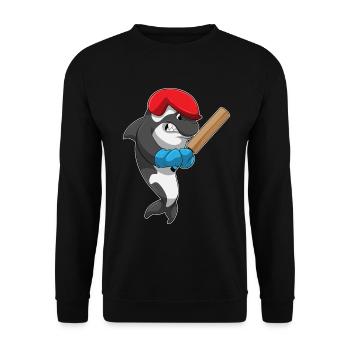 Killer Whale Cricket Cricket Bat - Unisex Sweatshirt - black - Front - Alina (178cm) & Michal (187cm)