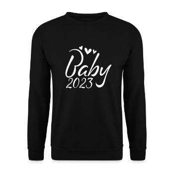 Grossesse Bébé enceinte 2023 - Sweat-shirt Unisexe - noir - Devant - Alina (178cm) & Michal (187cm)