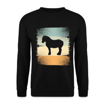 Pferd - Unisex Pullover - Schwarz - Vorne - Alina (178cm) & Michal (187cm)