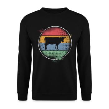 Cow - Unisex Sweatshirt - black - Front - Alina (178cm) & Michal (187cm)