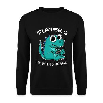Player 6 has entered the game Baby - Unisex Sweatshirt - black - Front - Alina (178cm) & Michal (187cm)