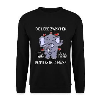 Tante und Nichte Bindung Beste Freunde Elefanten - Unisex Pullover - Schwarz - Vorne - Alina (178cm) & Michal (187cm)