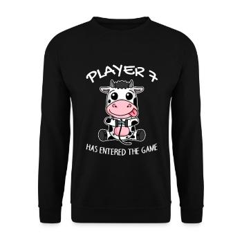 Player 7 has entered the game Baby - Unisex Sweatshirt - black - Front - Alina (178cm) & Michal (187cm)