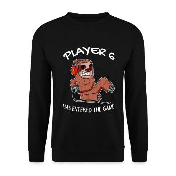 Player 6 has entered the game Baby - Unisex Sweatshirt - black - Front - Alina (178cm) & Michal (187cm)