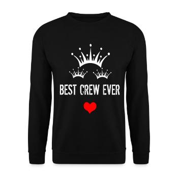 best Crew ever mit Krone und Herz - Unisex Pullover - Schwarz - Vorne - Alina (178cm) & Michal (187cm)