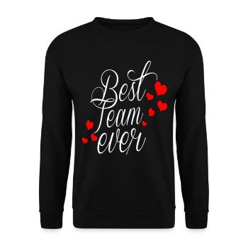 BEST TEAM EVER - Unisex Sweatshirt - black - Front - Alina (178cm) & Michal (187cm)