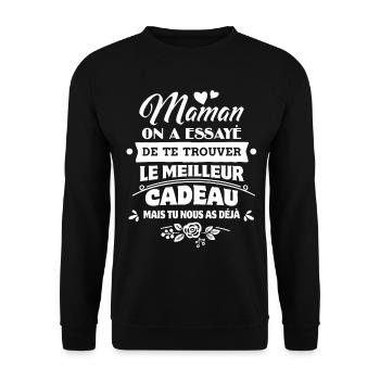 Maman Meilleur cadeau pour la fête des Mères - Sweat-shirt Unisexe - noir - Devant - Alina (178cm) & Michal (187cm)